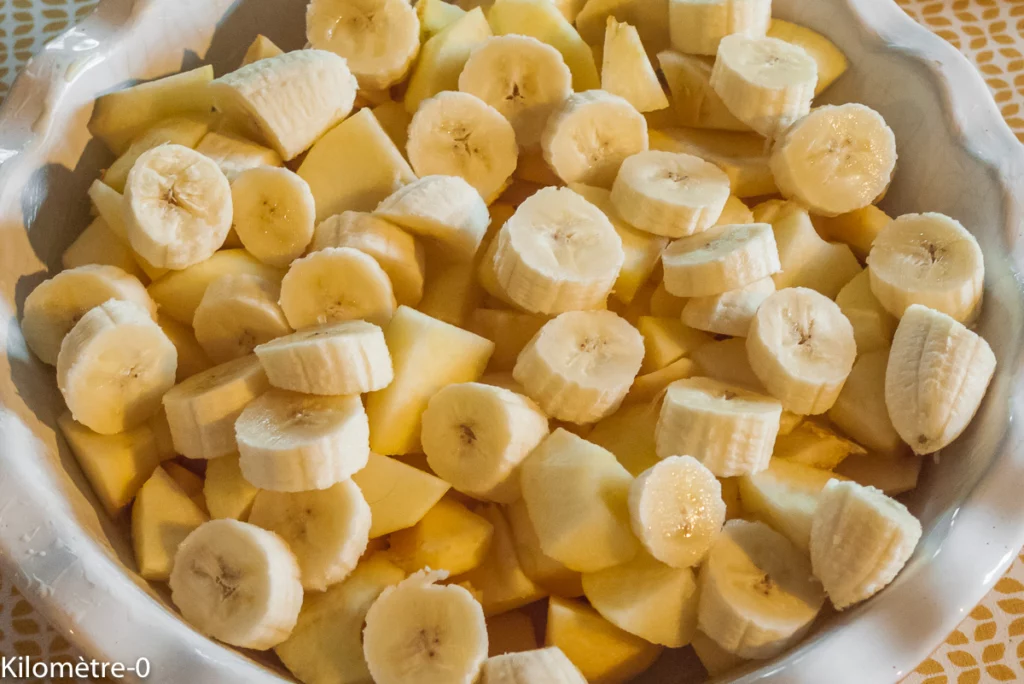 Cobbler aux pommes et aux bananes - Étape 1