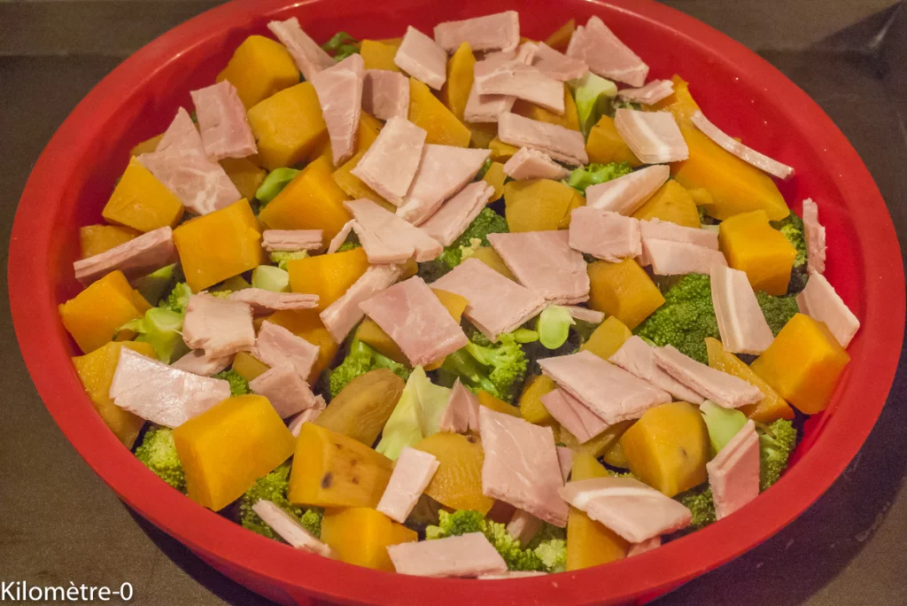 Clafoutis aux brocolis et patates douces - Étape 3