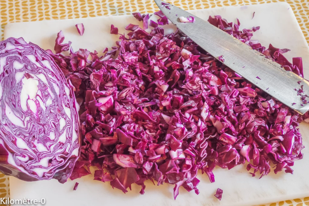 Salade de chou rouge au merlu - Étape 1