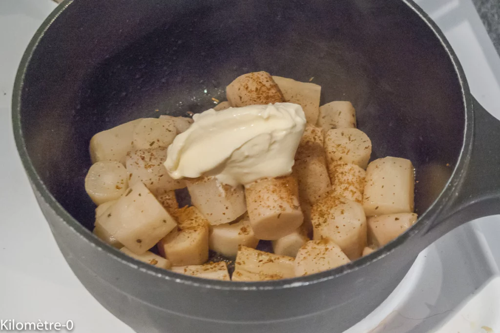 Poulet sauce barbecue, scorsonères à la crème - Étape 6