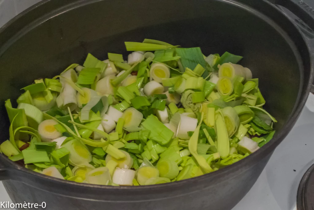 Mijoté de lentilles aux poireaux et saucisses fumées - Étape 3