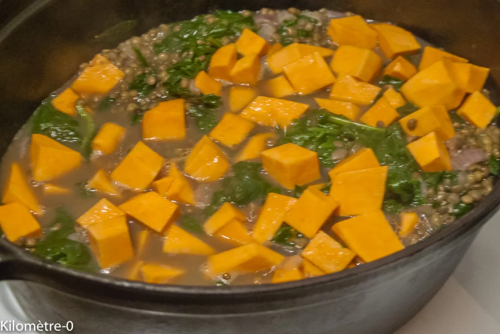 Mijoté de lentilles aux épinards et patates douces - Étape 5