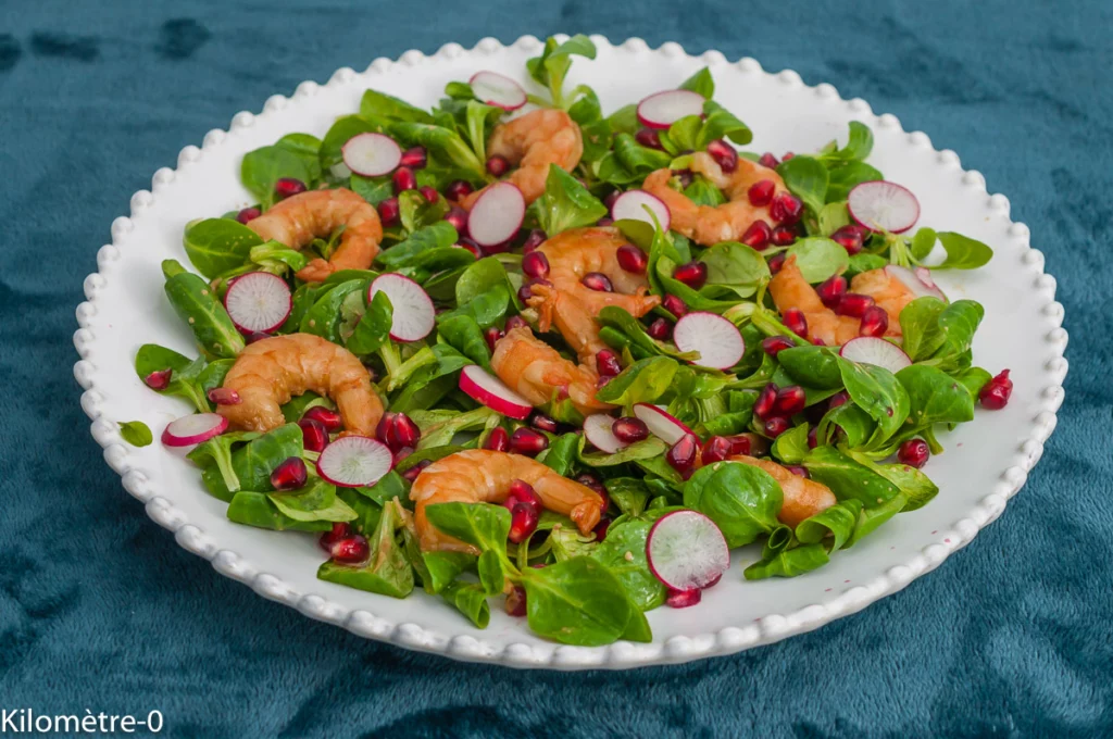 Salade de crevettes, mâche et grenade - Étape 4