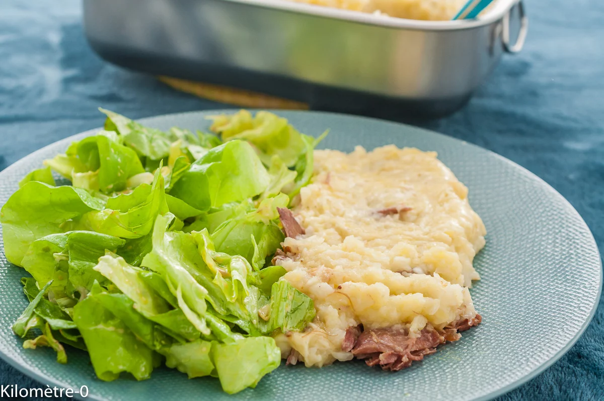 Photo de recette de gratin, hiver, confit, canard, céleri rave, céleri, pommes de terre, purée, écrasé, fromage, facile, hiver, automne, réconfortant, Kilomètre-0, blog de cuisine réalisée à partir de produits de saison et issus de circuits courts
