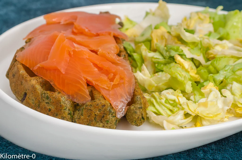 Gaufres salées aux épinards garnies à la truite fumée - Étape 7