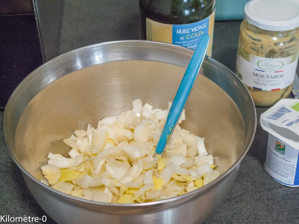 Salade d&rsquo;endives aux lardons, avocat, pomme et comté - Étape 4