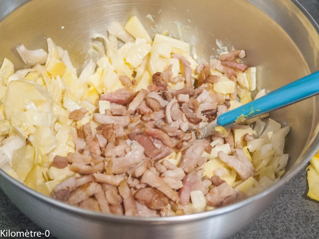 Salade d&rsquo;endives aux lardons, avocat, pomme et comté - Étape 7