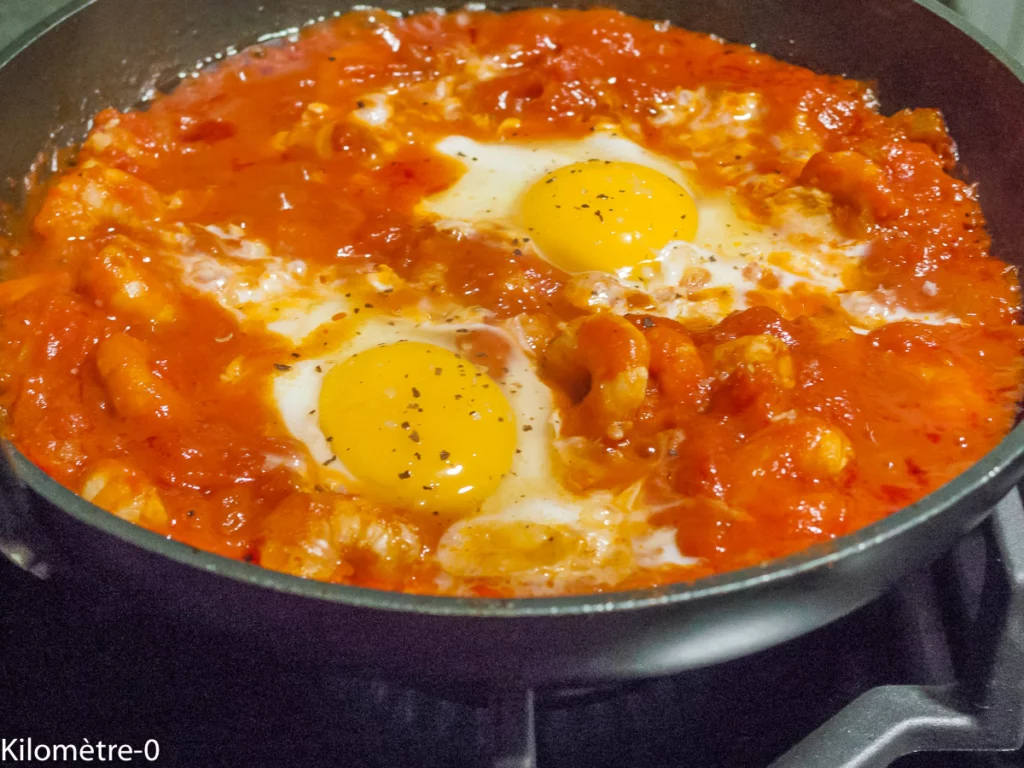 Chakchouka aux crevettes et aux œufs - Étape 4