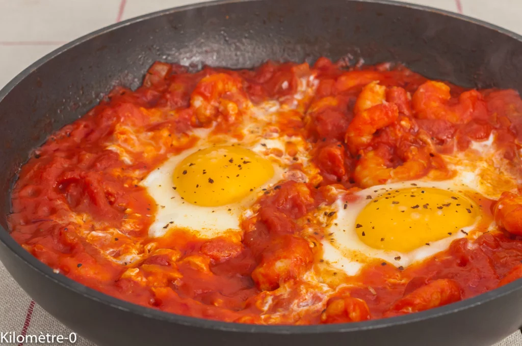 Chakchouka aux crevettes et aux œufs - Étape 5