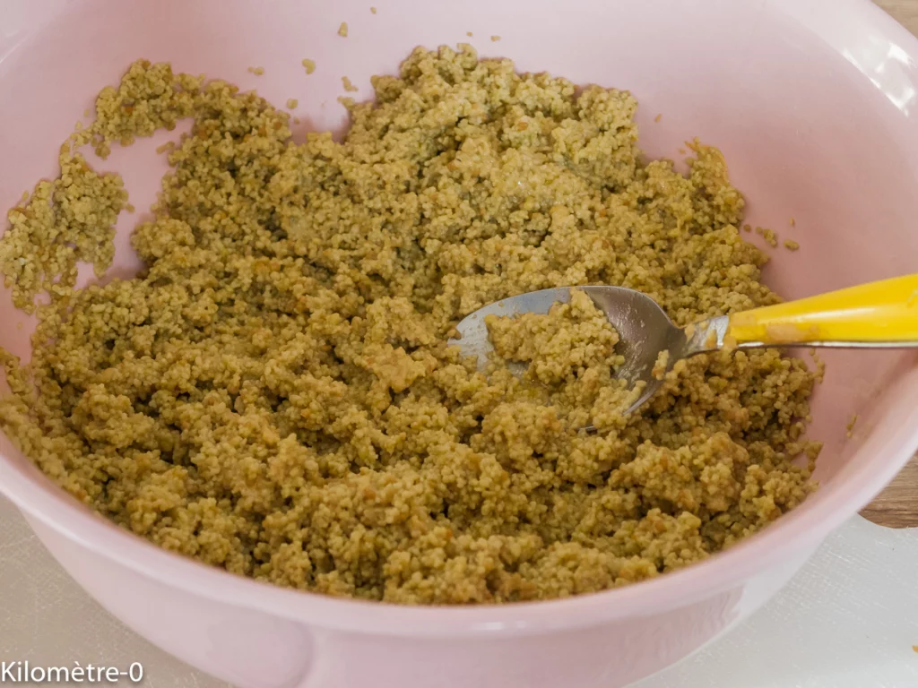 Taboulé aux pois cassés, aux pâtes, petits pois, crevettes et pétoncles - Étape 1