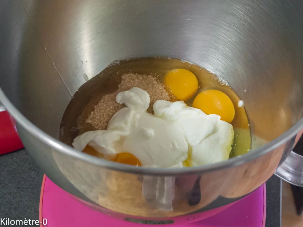 Gâteau du matin aux amandes, deux farines (petit épeautre et pois chiche) et cranberries - Étape 1