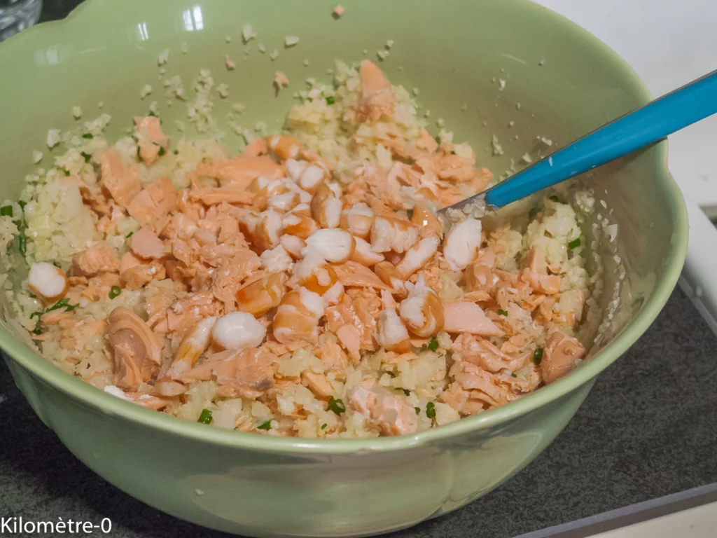 Taboulé de chou fleur au saumon frais - Étape 6