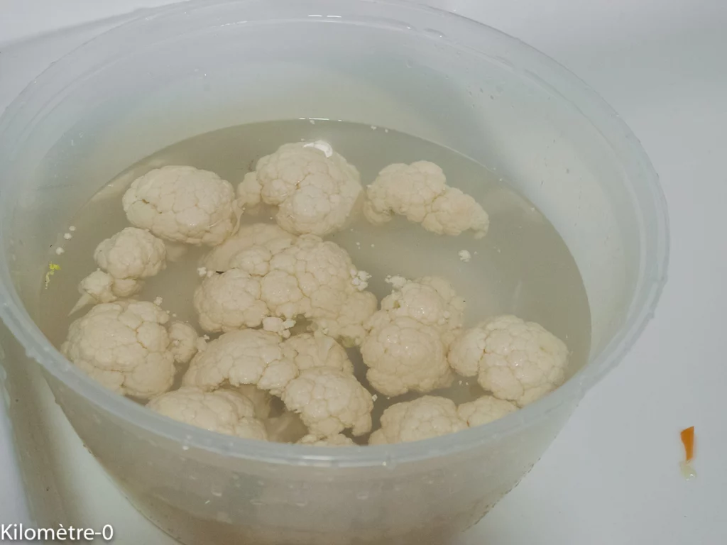 Velouté de chou fleur à la patate douce et au maïs - Étape 2