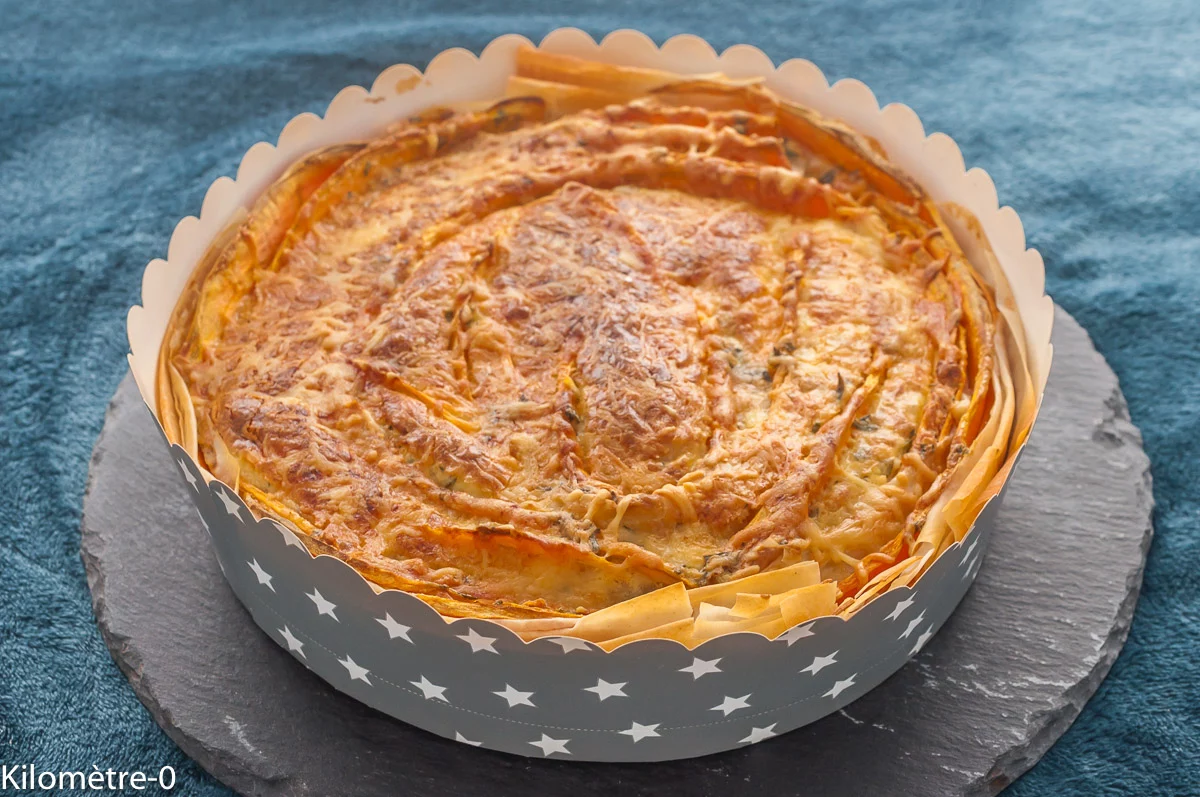 Photo de recette de crinkle, feuilleté, pâte de filo, légumes, Noël, hiver, printemps, automne, patate douce, fromage, fêta; végétarien, végé, fromager, Kilomètre-0, blog de cuisine réalisée à partir de produits de saison et issus de circuits courts