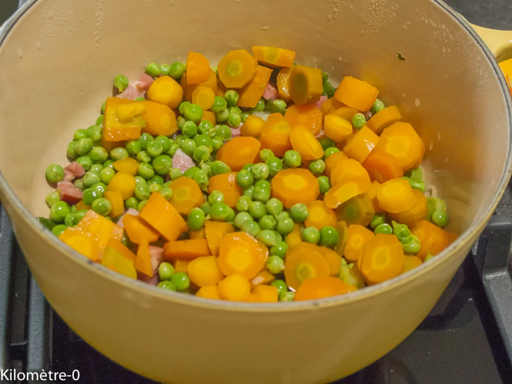 Brochettes de saint jacques au chorizo, légumes primeurs en cocotte - Étape 3