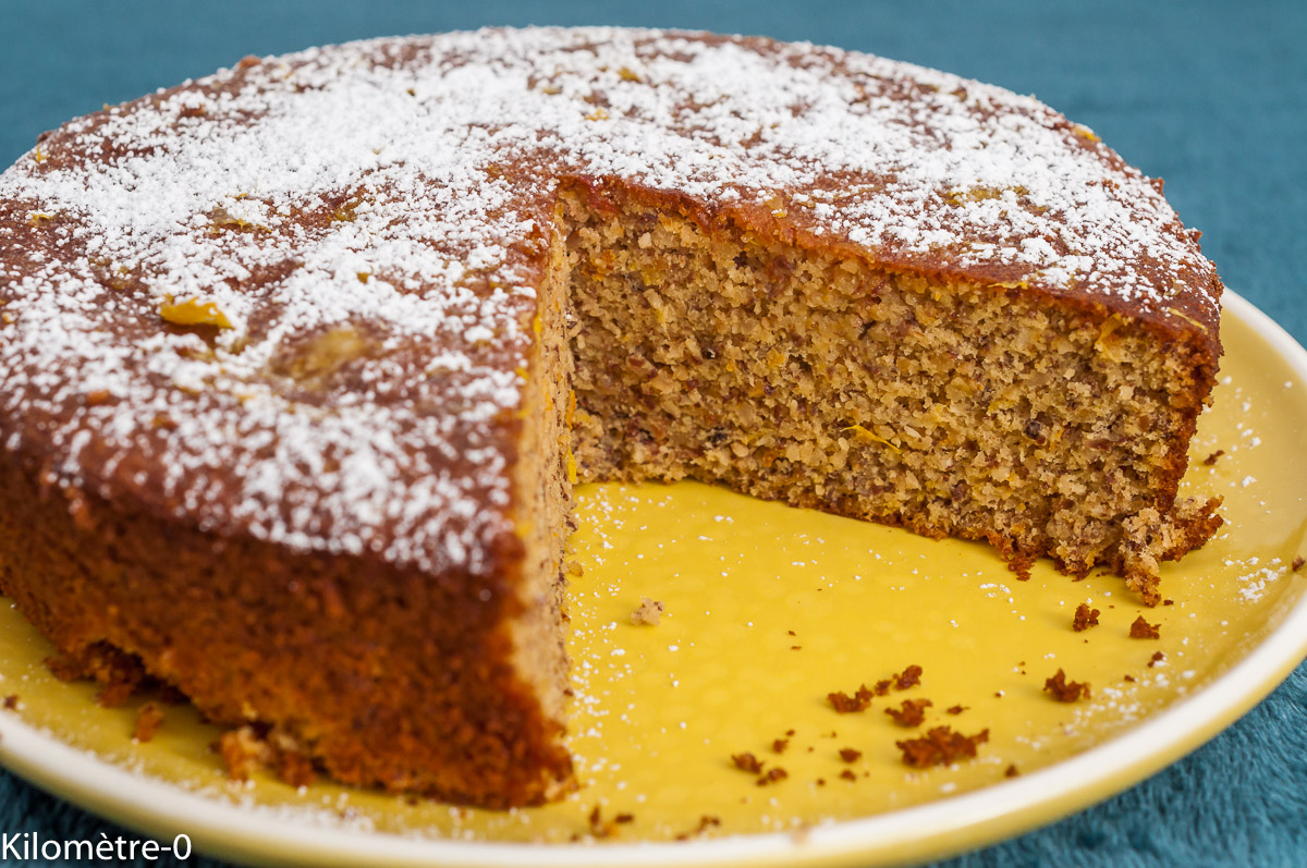 Photo de recette de dessert, gâteau, italien , amandes, orange, agrumes, fruits secs, sans gluten, rapide, facile, bio, Kilomètre-0, blog de cuisine réalisée à partir de produits de saison et issus de circuits courts