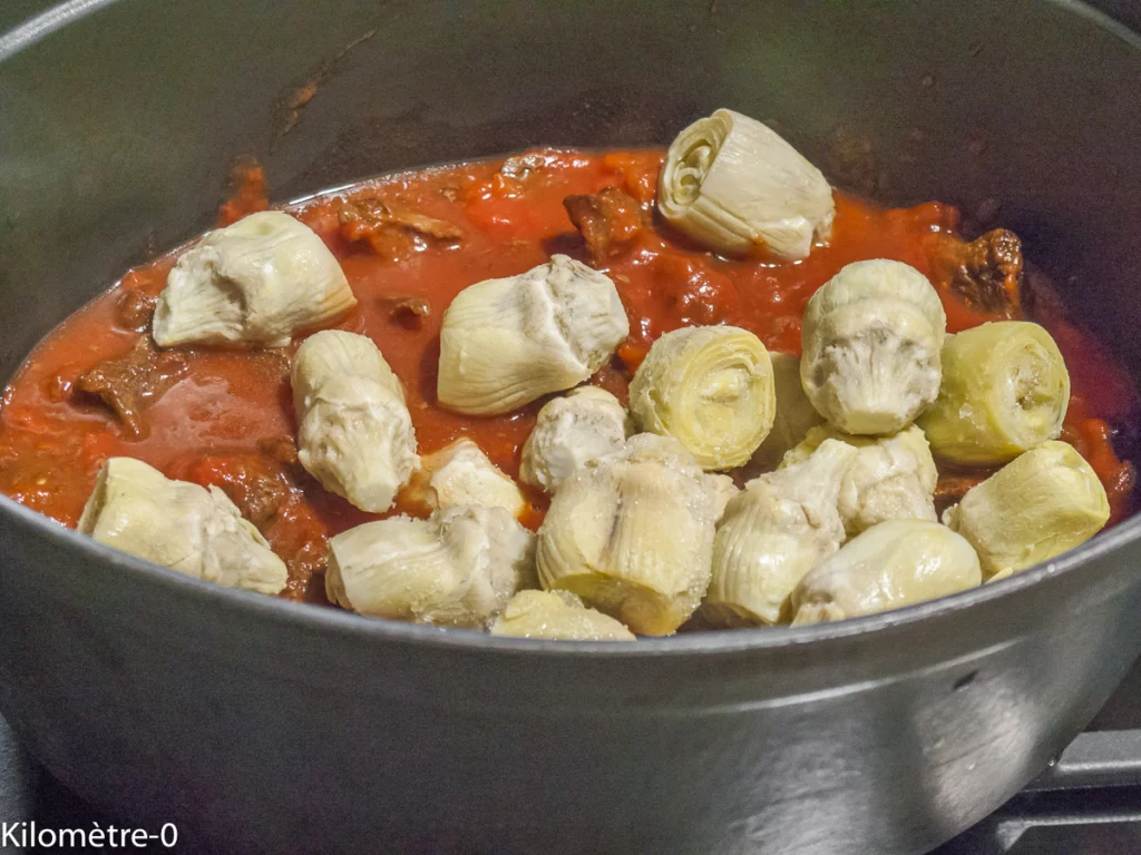 Sanglier aux tomates et artichauts - Étape 5