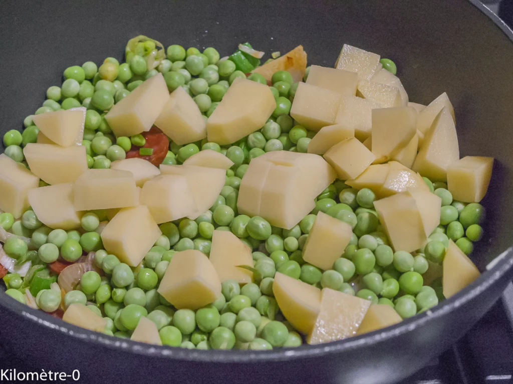 Œufs sur le plat aux légumes de saison et chorizo - Étape 4