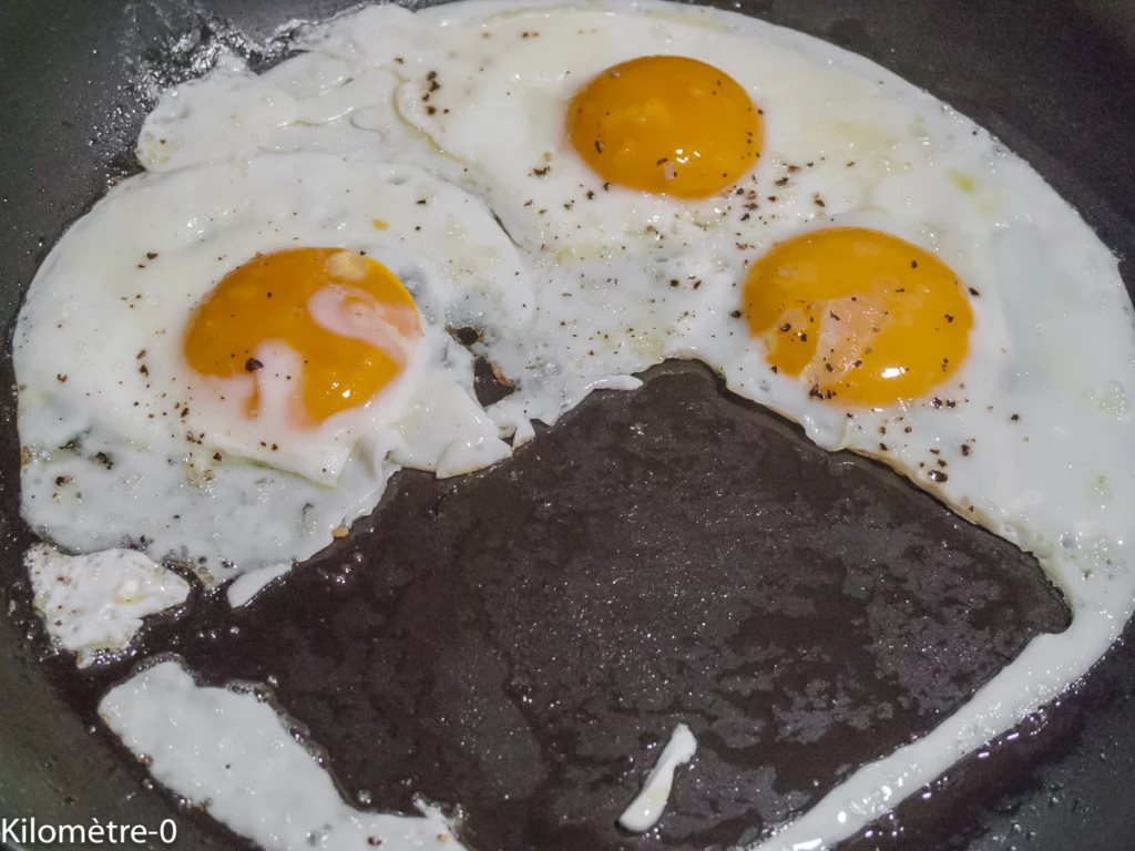 Œufs sur le plat aux légumes de saison et chorizo - Étape 5
