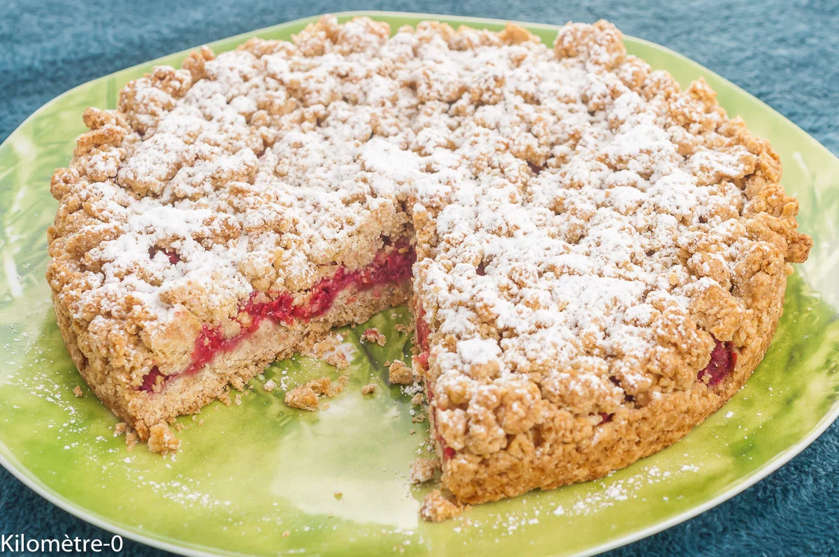Photo de recette de dessert, italien, gâteau, Italie, sbriciolata, fruits, fruits rouges, framboises, facile, rapide, gourmand, crumble, gâteau crumble, bio, Kilomètre-0, blog de cuisine réalisée à partir de produits de saison et issus de circuits courts