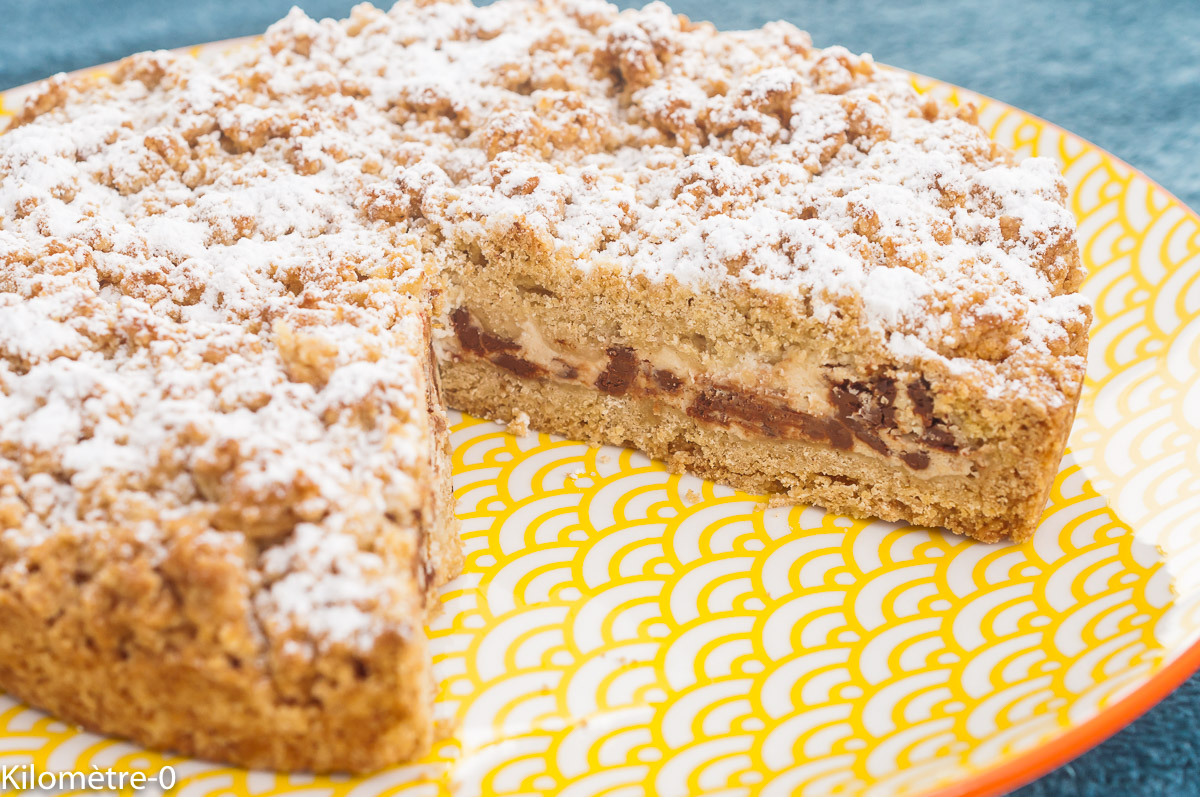 Photo de recette de gâteau, italien, dessert, crumble, sbriciolata, fourrée , ricotta , pépites de chocolat, fromage frais, facile, rapide, bio, gourmand, Kilomètre-0, blog de cuisine réalisée à partir de produits de saison et issus de circuits courts