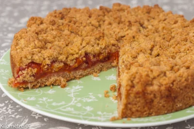 Photo de recette de  dessert, facile, rapide, gâteau, italien, cuisine italienne, cuisine du monde, tarte crumble,  sbriciolata, fruits, économique, prunes, soho, liqueur de litchi, été, ilomètre-0, blog de cuisine réalisée à partir de produits de saison et issus de circuits courts