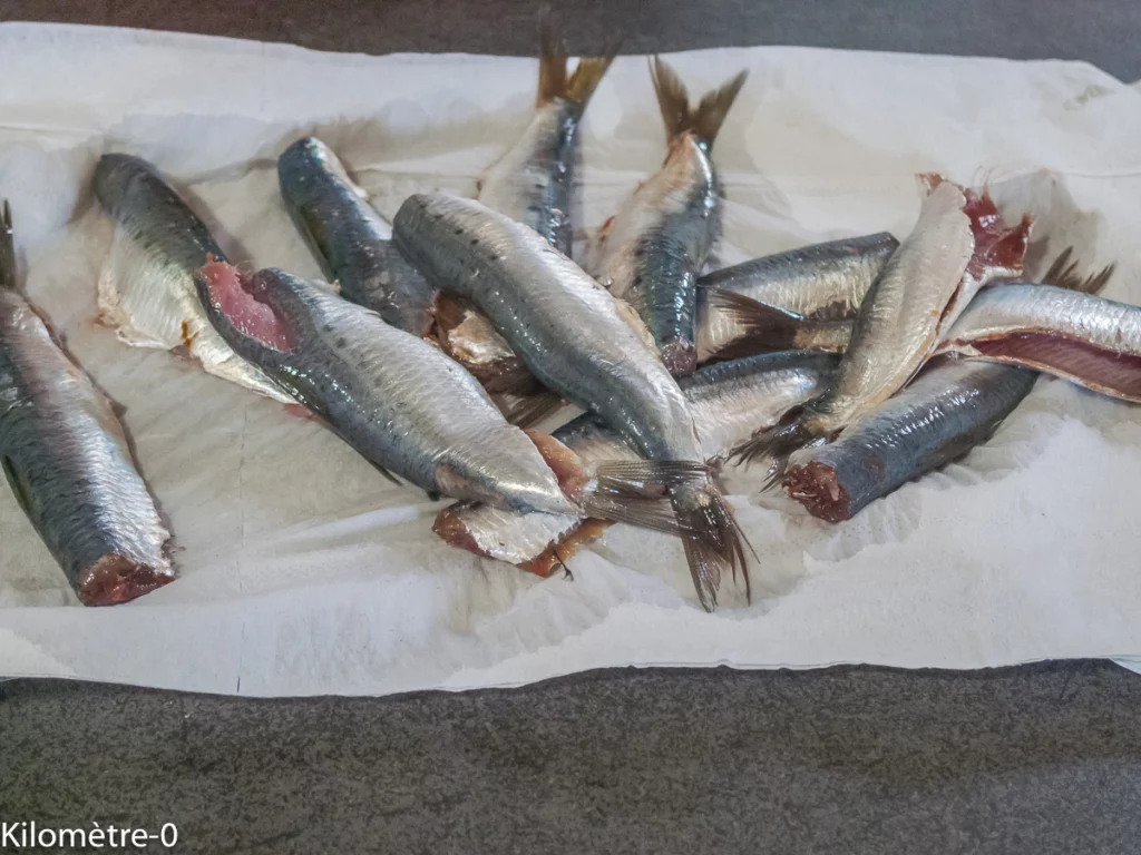 Salade de tomates aux sardines farcies à l&rsquo;origan et enroulées dans de la pâte filo - Étape 1