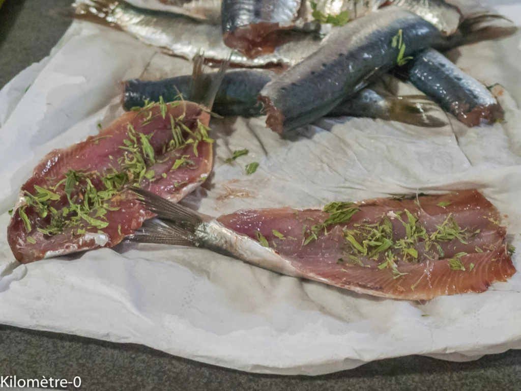Salade de tomates aux sardines farcies à l&rsquo;origan et enroulées dans de la pâte filo - Étape 2