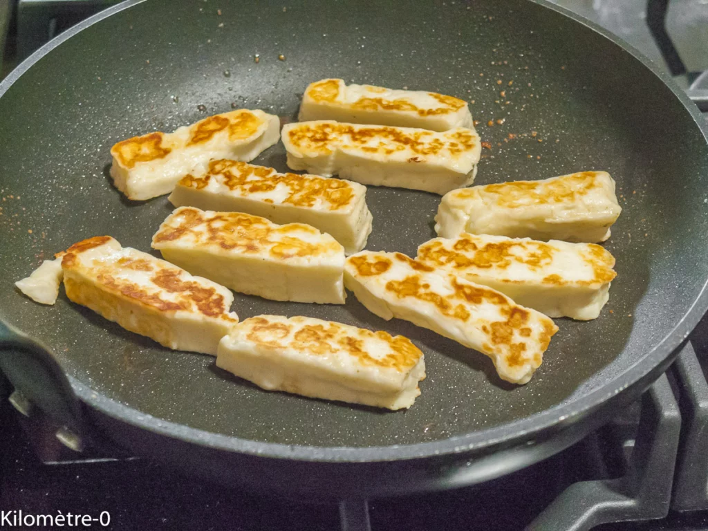 Salade de nectarine ou pêche à l&rsquo;halloumi - Étape 2