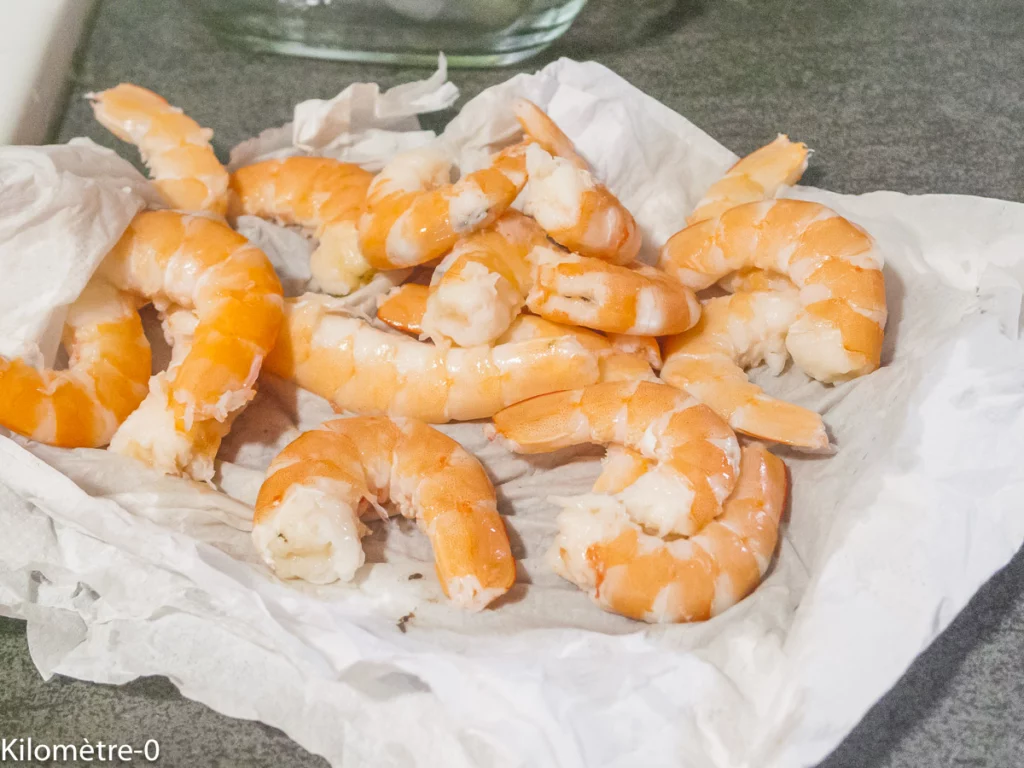 Salade de boulgour aux crevettes, tomates et concombre - Étape 1