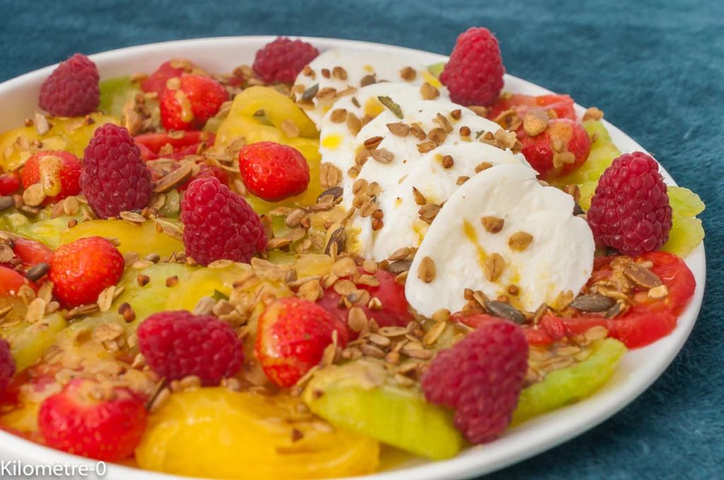 Salade de tomates, mozzarella et granola salé - Étape 3