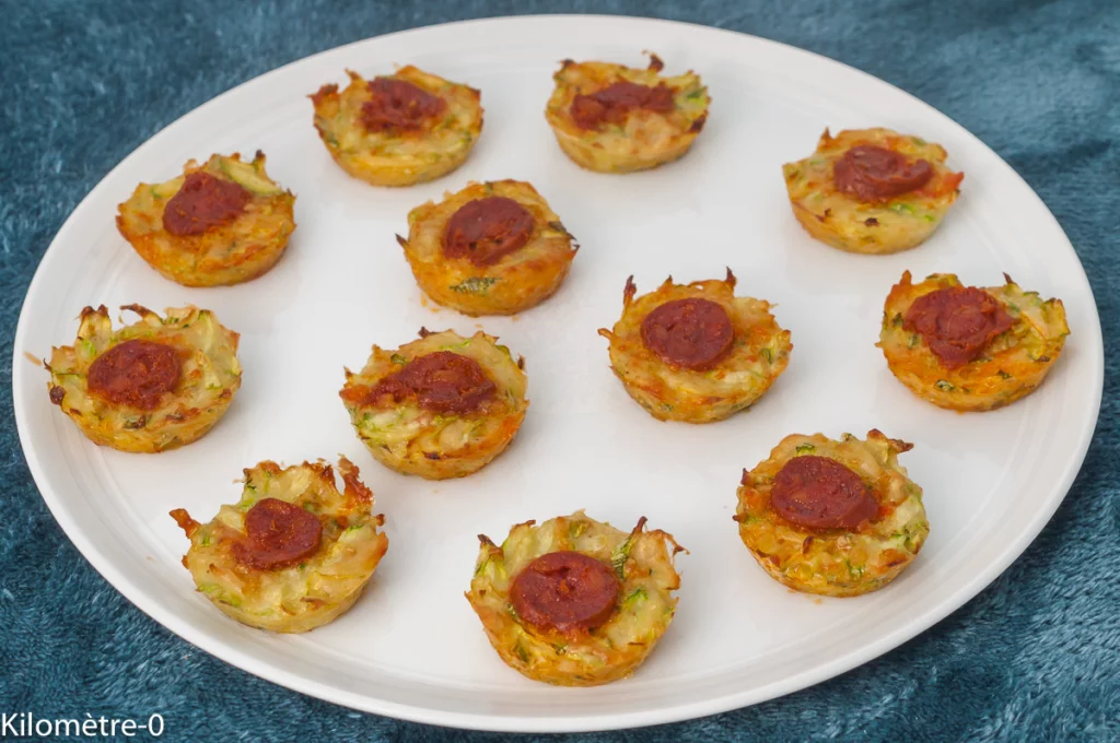 Bouchées salées aux courgettes, à l’emmental et au chorizo - Étape 6