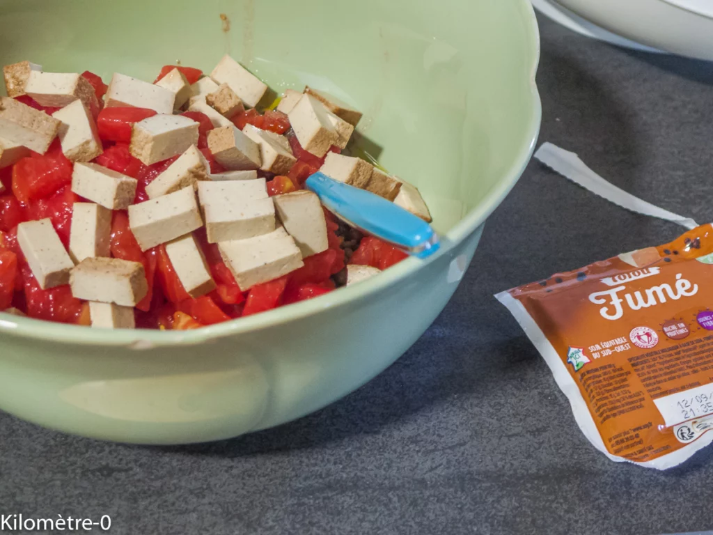 Salade de lentilles au tofu et tomates - Étape 4