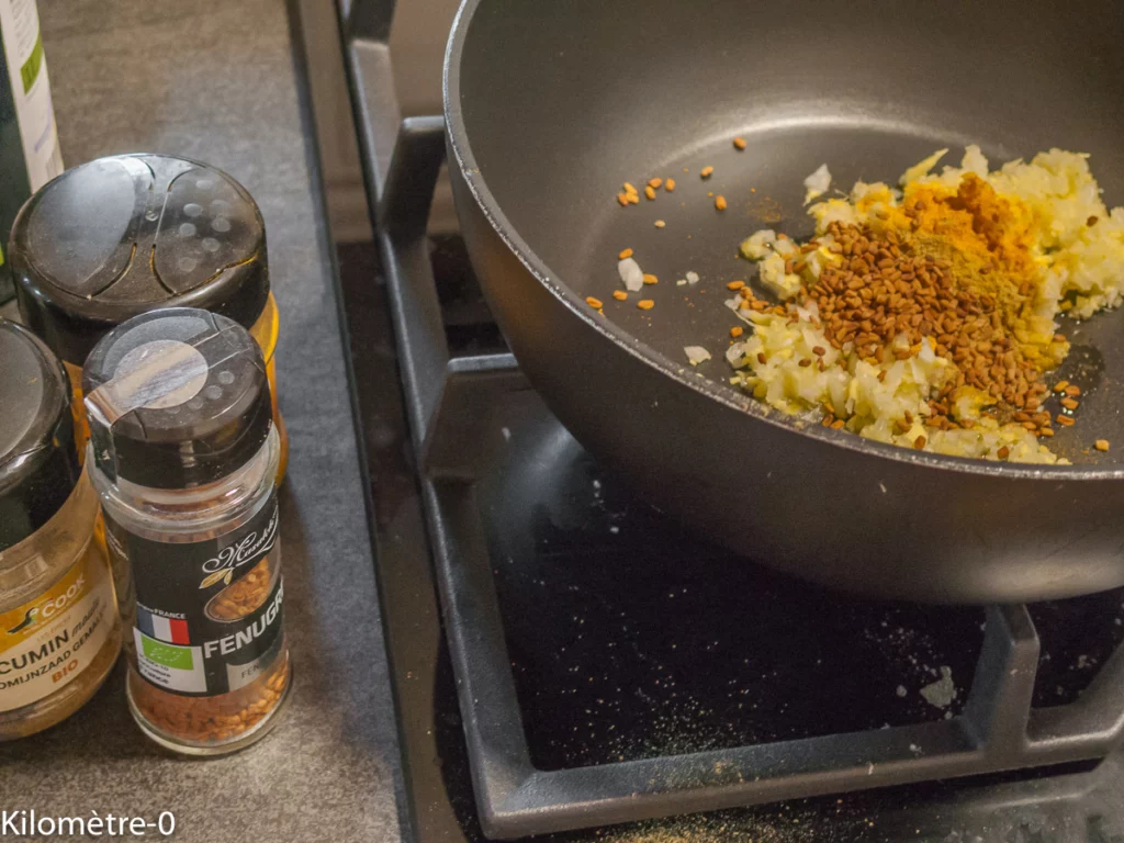 Dahl de pois cassés aux épinards (recette n°2) - Étape 4