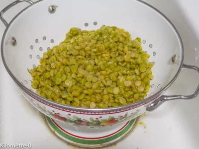 Photo de recette de, cuisson des pois cassés, légumineuses, cuire des pois cassés, cuisiner des pois cassés, économique, bon marché, bio,  Kilomètre-0, blog de cuisine réalisée à partir de produits de saison et issus de circuits courts