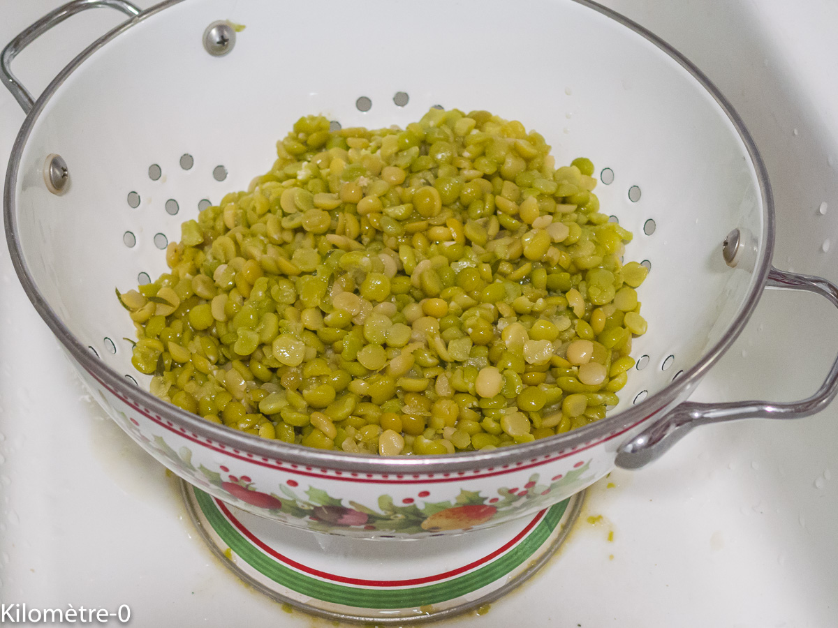 Photo de recette de, cuisson des pois cassés, légumineuses, cuire des pois cassés, cuisiner des pois cassés, économique, bon marché, bio, Kilomètre-0, blog de cuisine réalisée à partir de produits de saison et issus de circuits courts