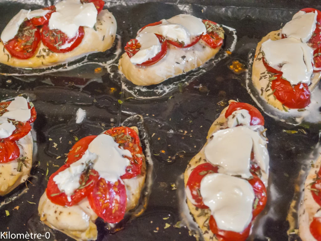 Escalopes de poulet à la mozzarella et aux tomates - Étape 2