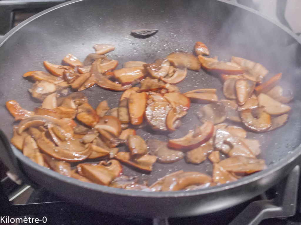 Courge butternut aux champignons, noisettes et oeuf poché - Étape 2