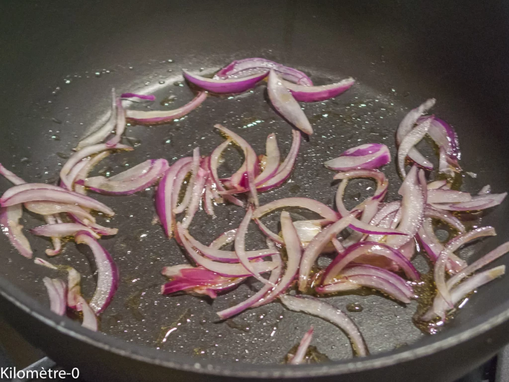 Aubergines confites à la saucisse montbéliarde - Étape 2
