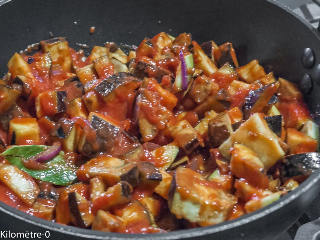 Aubergines confites à la saucisse montbéliarde - Étape 4
