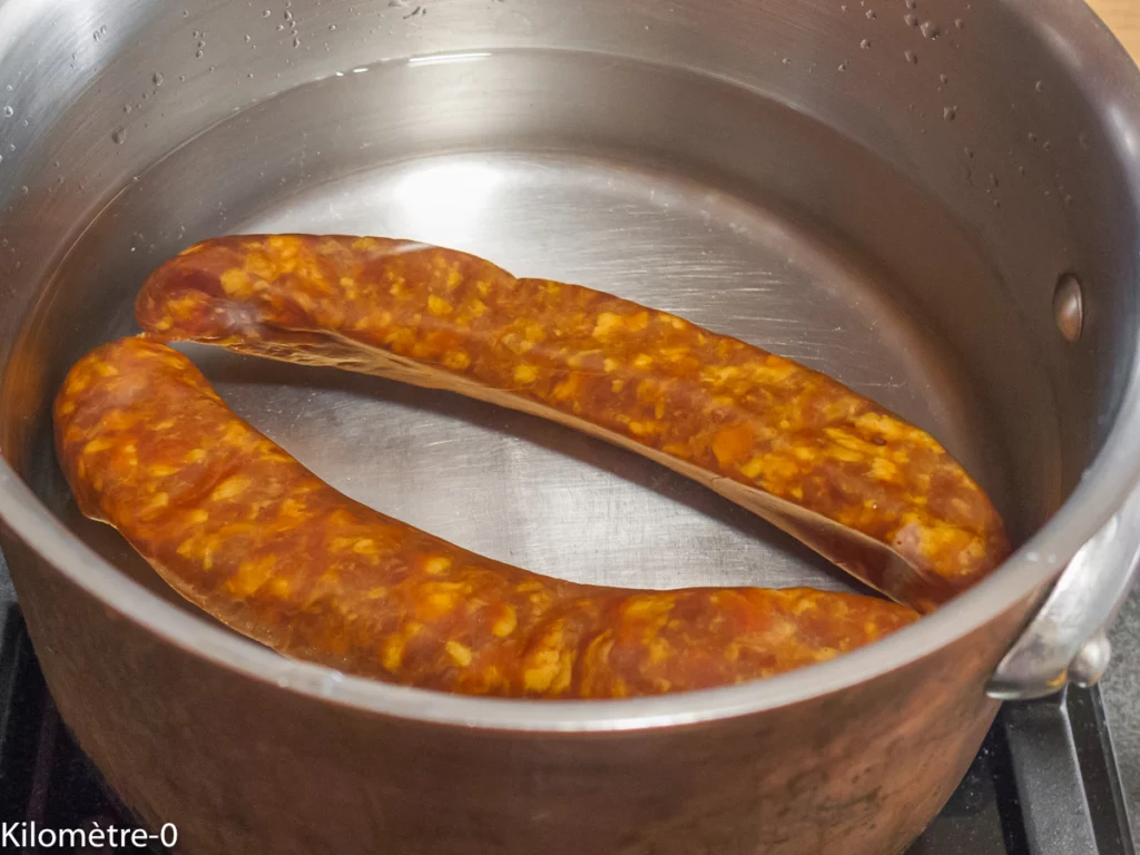 Aubergines confites à la saucisse montbéliarde - Étape 5
