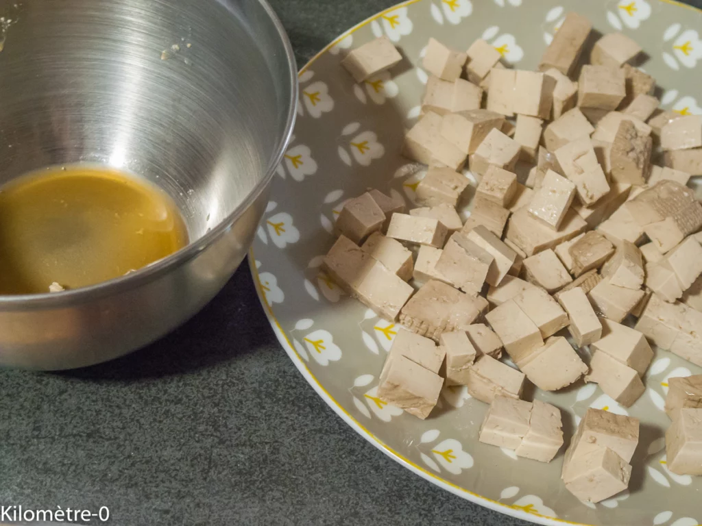 Tagliatelles de petit épeautre aux cèpes, brocolis et tofu mariné à la japonaise - Étape 3
