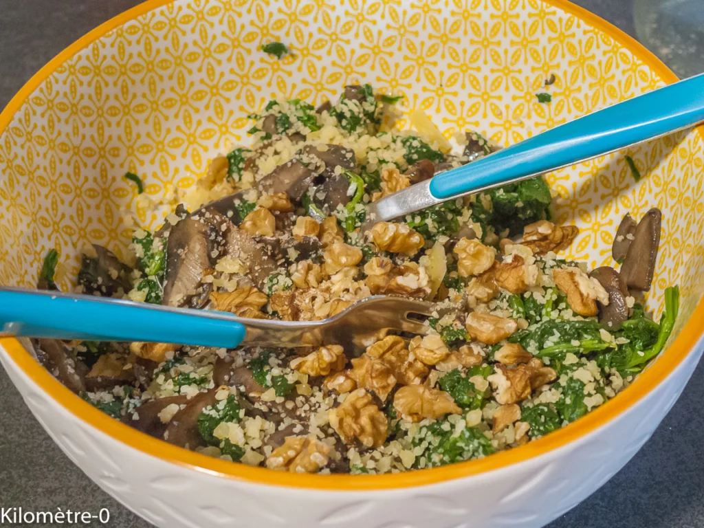 Briks aux épinards, champignons, noix et fromage - Étape 5