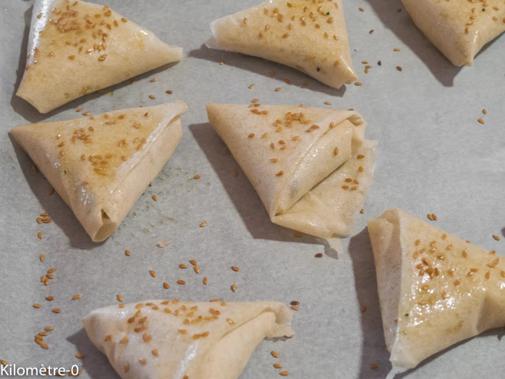 Briks aux épinards, champignons, noix et fromage - Étape 7