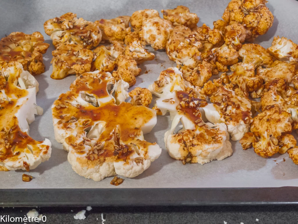 Chou fleur mariné, purée de haricots cocos et patate douce, sauce au tahin - Étape 4