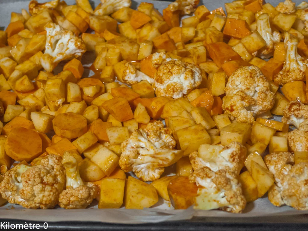 Légumes d&rsquo;hiver rôtis, lentilles et sauce au tahini - Étape 4