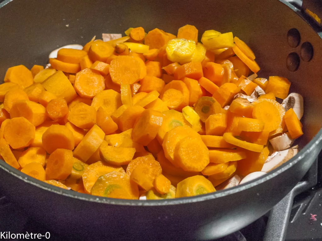 Blanquette de tofu aux légumes et champignons - Étape 3