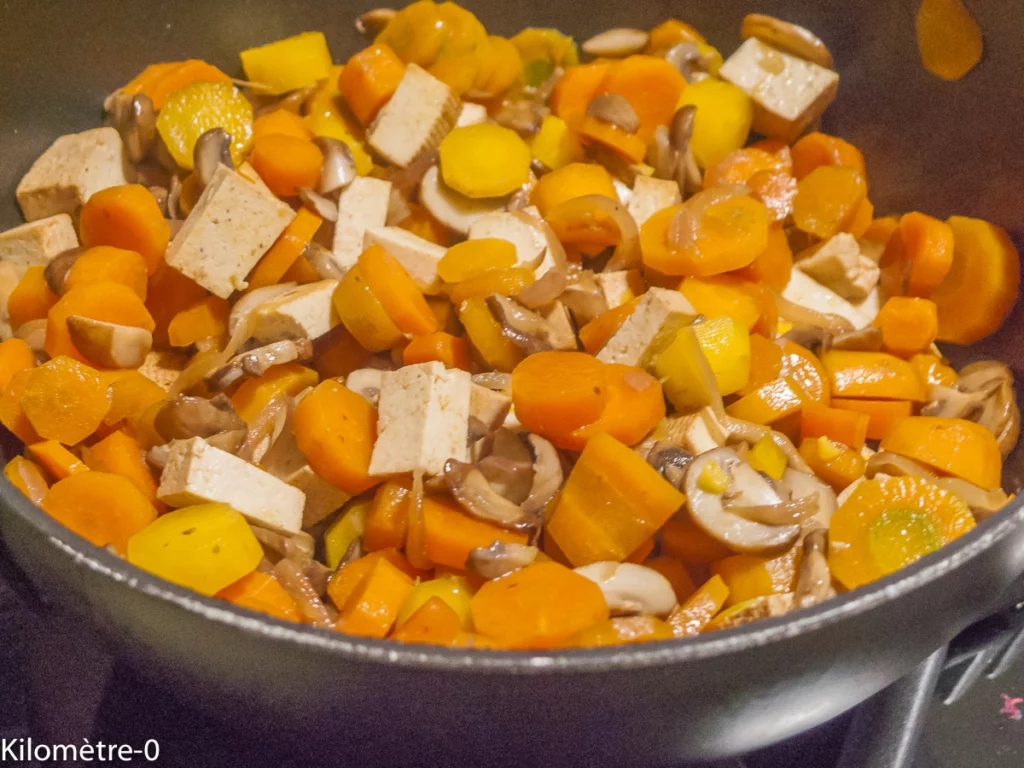 Blanquette de tofu aux légumes et champignons - Étape 7