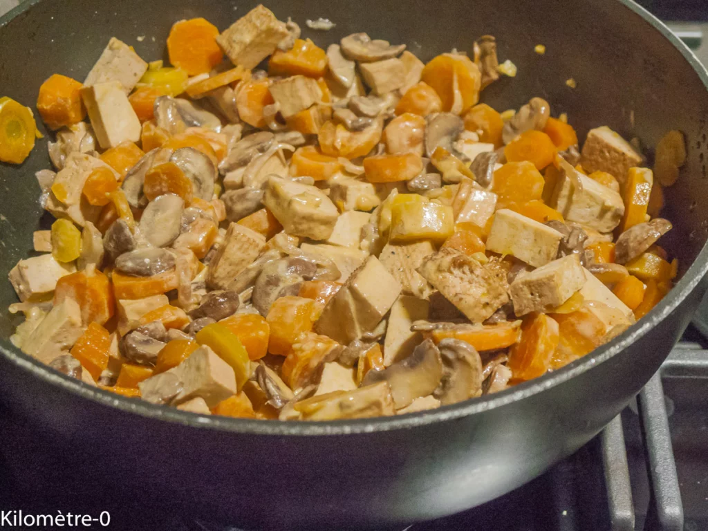 Blanquette de tofu aux légumes et champignons - Étape 8