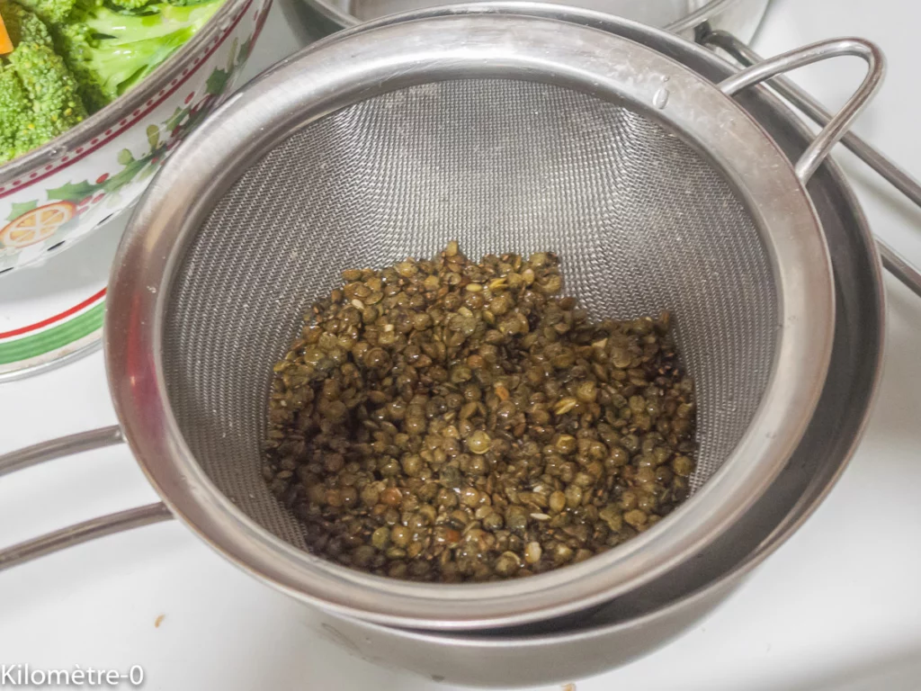 Salade de lentilles aux gésiers confits maison - Étape 1
